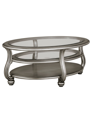 Coralayne Coffee Table Silver Finish - Signature Design By Ashley