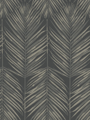 Paradise Wallpaper In Black Sands From The Beach House Collection By Seabrook Wallcoverings