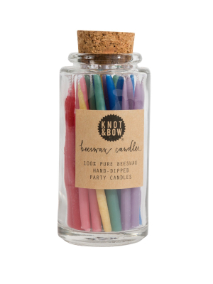 Knot & Bow Rainbow Jar Of Beeswax Party Candles