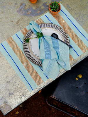 Indu Linen Napkin Set - Tiffany Blue