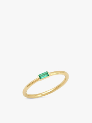 Emerald Baguette Solitare Ring