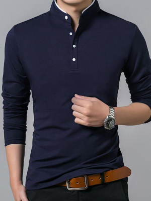 Pologize™ Business Mandarin Collar Polo Shirt