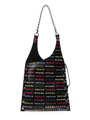 Sonia Rykiel Logo Printed Slashed Tote Bag