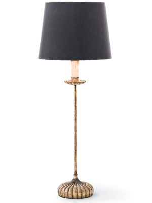 Clove Stem Buffet Table Lamp W/ Black Shade