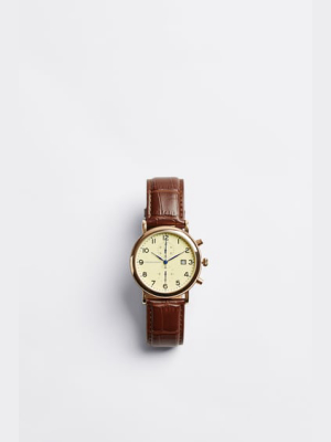 Vintage Brown Leather Wristwatch