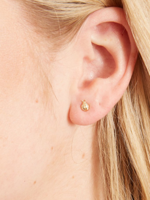 Baby Single Lucky Lady Bug Stud Earring In Yellow Gold