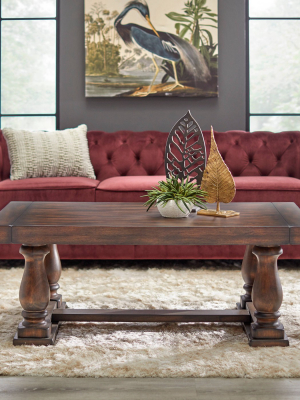 Avignon Burntwood Coffee Table Dark Brown - Lifestorey