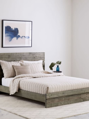 Emmerson® Modern Reclaimed Wood Bed - Stone Gray