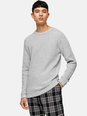 Selected Homme Gray Knitted Organic Cotton Sweatshirt