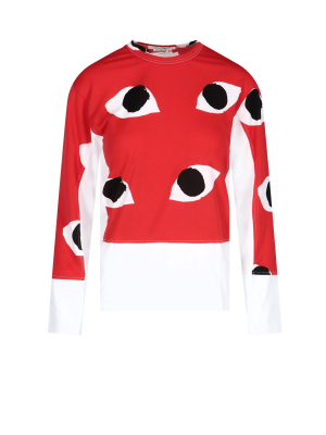 Comme Des Garçons Allover Eyes Long-sleeve Top