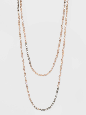 Long Glass Infinited Beaded And Strand Necklace - A New Day™