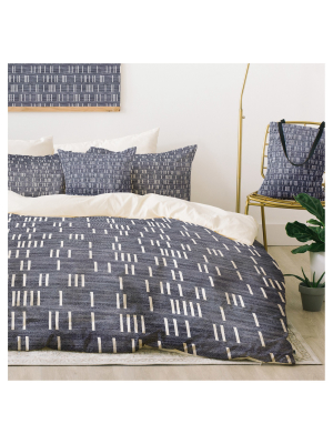 Gray Holli Zollinger Bogo Denim Mudcloth Duvet Cover Set (twin Xl) - Deny Designs