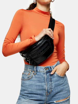 Black Pu Tumbled Fannypack