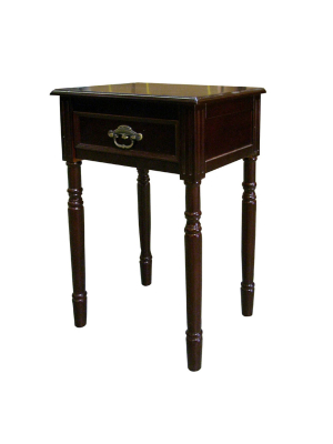 Rectangular Accent Table With Drawer Espresso Brown - Ore International