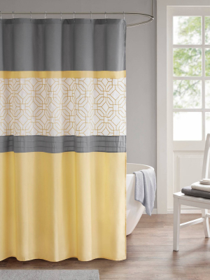 Merissi Shower Curtain With Liner Yellow/gray