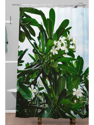 Bethany Young Photography Hawaiian Blooms Shower Curtain Green - Deny Designs