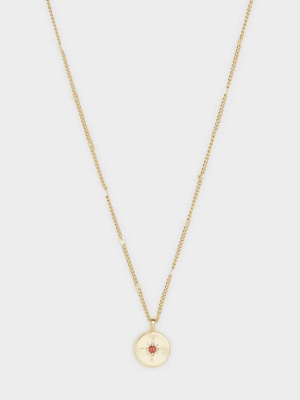 Power Birthstone Coin Necklace (january)