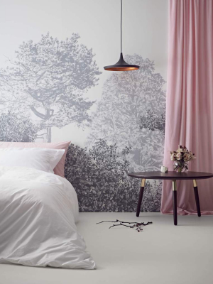 Classic Hua Trees Mural Wallpaper In Grey By Sian Zeng