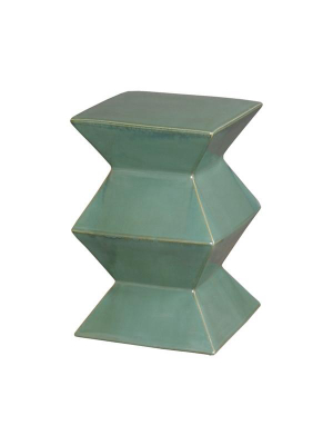 Zigzag Garden Stool In Green