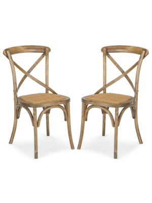 Set Of 2 Donovan Mid-century Crossback Chairs Spanish Brown - Poly & Bark