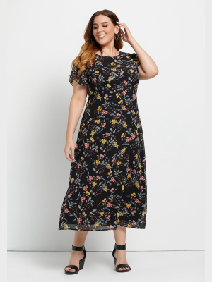 Fluttering Romance Midi Dress - Plus Size