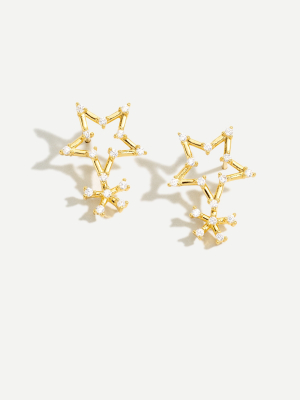Demi-fine 14k Gold-plated Snow-star Climber Earrings