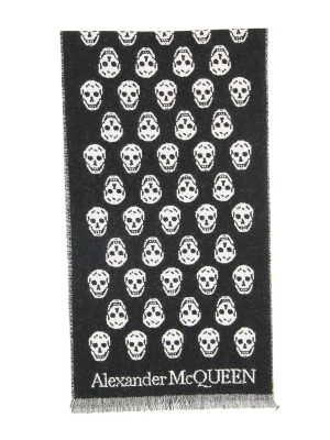 Alexander Mcqueen Allover Skull Intarsia Scarf