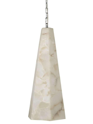 Borealis Tall Hexagon Pendant In Alabaster