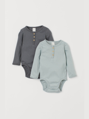 2-pack Henley Bodysuits