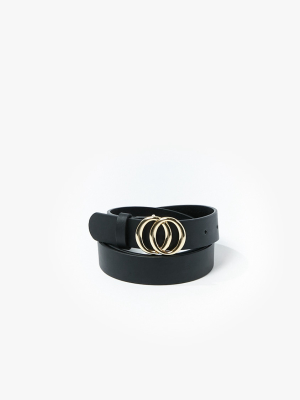 Faux Leather O-ring Buckle Belt