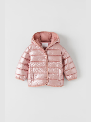 Lightweight Puffer Jacket With Sparkle