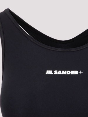 Jil Sander Logo Print Racerback Sports Tank Top