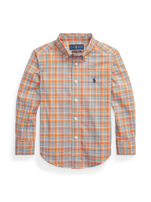 Plaid Cotton Poplin Shirt