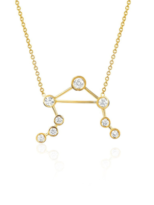 Diamond Libra Constellation Necklace