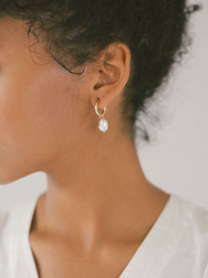 Small Pearl Drop Earrings - Gold