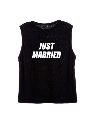 Just Married // Nike Font [women's Muscle Tank]