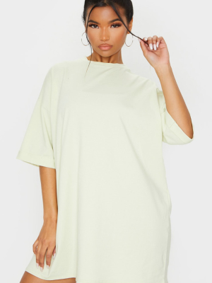 Light Lime Oversized Boyfriend T Shirt Dress