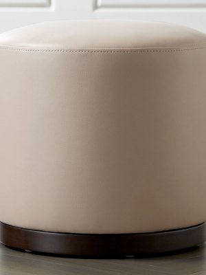 Zoey Leather Swivel Ottoman