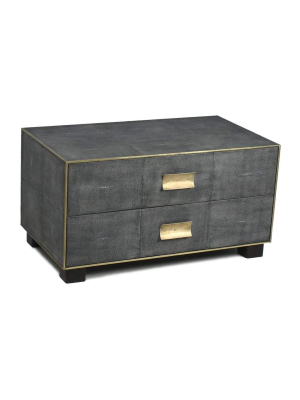 Midnight Shagreen Low Chest