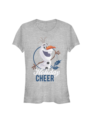 Junior's Frozen Olaf Holiday Cheer T-shirt