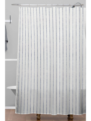 Holli Zollinger Aegean Wide Striped Shower Curtain Blue - Deny Designs