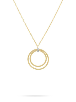 Marco Bicego® Bi49 Collection 18k Yellow Gold And Diamond Large Double Circle Necklace