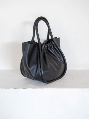 Small Ruched Tote, Black