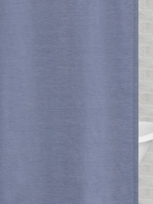 Blue Chambray Shower Curtain