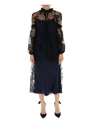 Alexander Mcqueen Sheer Lace Midi Dress