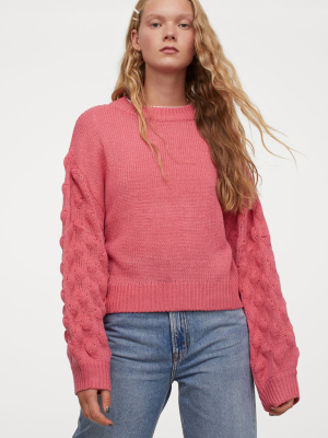 Balloon-sleeved Sweater