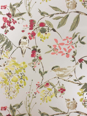 Sample Penglai Wallpaper In Khaki From The Cathay Collection By Nina Campbell