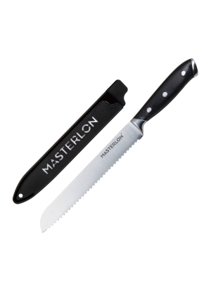 Masterpan Triple Rivet Collection 8" Bread Knife Black