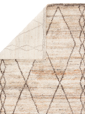 Murano Hand-knotted Trellis Tan & Brown Area Rug