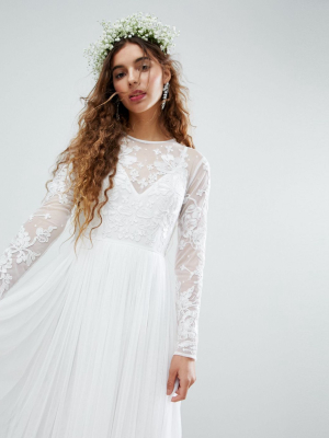 Asos Edition Embroidered Bodice Maxi Wedding Dress